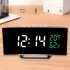 Led Digital Alarm Clock With Time Date Temperature Humidity Display 12 24h Multi function Desk Table Clock green