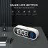 Led Digital Alarm Clock Rechargeable Adjustable Volume Brightness Luminous Table Clock Temperature Humidity Meter White