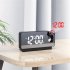 Led Digital Projection Alarm Clock Table Electronic Alarm Clock With 180 Degrees Time Projector Bedroom Bedside Clock black colorful light