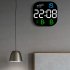 Led Digital Wall Clock 10 Level Adjustable Brightness Time Temperature Date Display RC Alarm Clock White Lights