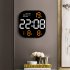 Led Digital Wall Clock 10 Level Adjustable Brightness Time Temperature Date Display RC Alarm Clock White Lights