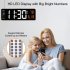 Led Digital Wall Clock with Remote Control 16 Inch Adjustable Brightness Alarm Clock green word