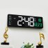 Led Digital Wall Clock with Remote Control 16 Inch Adjustable Brightness Alarm Clock green word