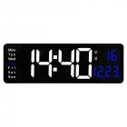 Led Digital Wall Clock with Remote Control 16 Inch Adjustable Brightness Alarm Clock blue word