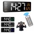 Led Digital Wall Clock with Remote Control 16 Inch Adjustable Brightness Alarm Clock white words