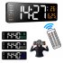 Led Digital Wall Clock with Remote Control 16 Inch Adjustable Brightness Alarm Clock white words