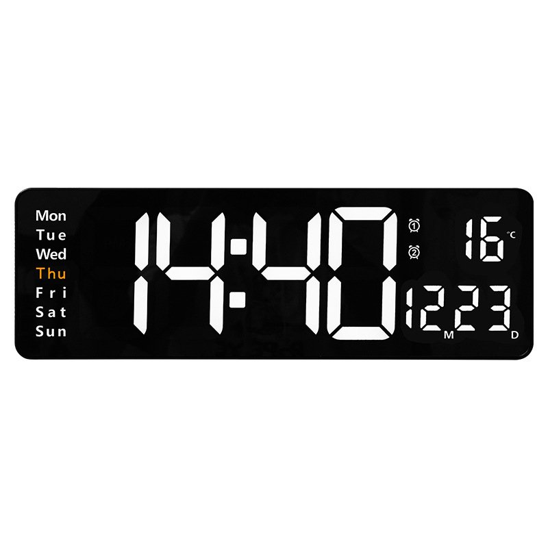 Led Digital Wall Clock with RC 16 Inch Adjustable Brightness Alarm Clock