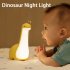 Led Dinosaur Night Light USB Rechargeable Dimming Warm Light Table Lamp Green