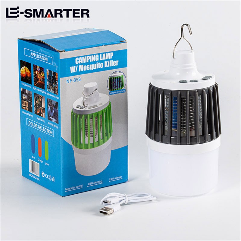 Led Electric Mosquito  Killer Light Outdoor Waterproof USB Rechargeable Mosquito Trap Gray
