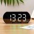 Led  Electronic  Clock Modern Minimalist Fashion Student Alarm Clock Living Room Bedside Mirror Silent Clock Black shell blue light