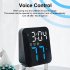 Led Electronic Digital Alarm Clock With Temperature Time Date Display 2 Levels Adjustable Brightness Bedside Clock For Home Decor blue