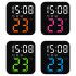 Led Electronic Digital Alarm Clock With Temperature Time Date Display 2 Levels Adjustable Brightness Bedside Clock For Home Decor blue