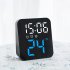 Led Electronic Digital Alarm Clock With Temperature Time Date Display 2 Levels Adjustable Brightness Bedside Clock For Home Decor blue