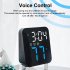 Led Electronic Digital Alarm Clock With Temperature Time Date Display 2 Levels Adjustable Brightness Bedside Clock For Home Decor green