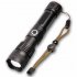 Led  Flashlight  Super Bright P50 4 core Ipx 6 Waterproof Torch With Battery Capacity Display  Zoomable  For Adventure Camping Flashlight USB Cable