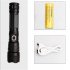 Led  Flashlight  Super Bright P50 4 core Ipx 6 Waterproof Torch With Battery Capacity Display  Zoomable  For Adventure Camping Flashlight 26650 battery