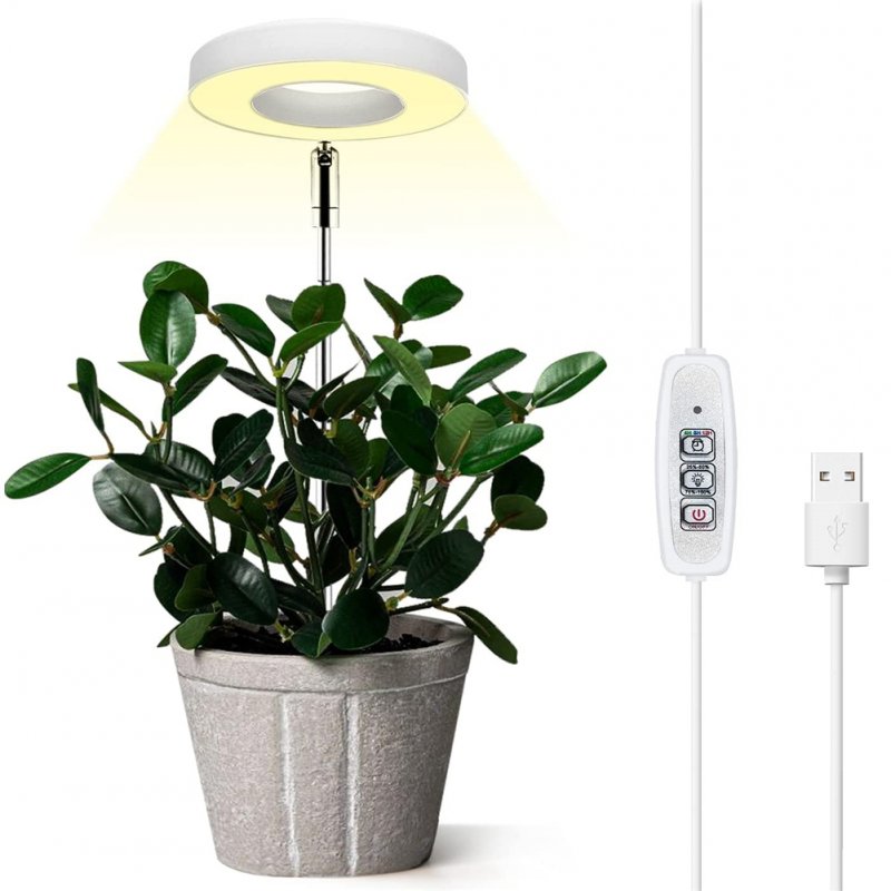 Led Grow Lights Full Spectrum With Usb Charger Automatic Timer 5v Low Safe Voltage Grow Lamp For Indoor Plants White