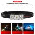 Led Headlamp Built in 1000 Ma Battery Type c Rechargeable Super Bright Adjustable Strong Light Tent Light black