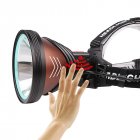 Led Headlamp XHP90 Bright 3 Mode Lamp Torch USB Rechargeable Flashlight for Cycling Brown   black K09