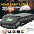 Led Headlight Rechargeable Super Bright Head mounted Clip On Cap Light Torch For Night Fishing Camping black