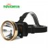 Led Headlight Rechargeable Battery Head Torch 30W Outdoor Fishing Lighting Black suit built in battery 3 charge   color box