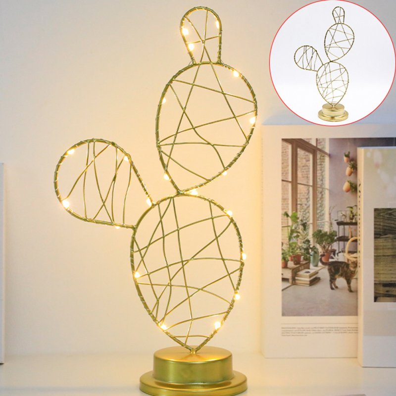 Led Hollow Decorative Lamps Ornament Night Light for Christmas Day Decoration Cactus Shape
