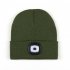 Led Light Knitted Hat With 3 Adjustable Brightness  USB Charging Port Warm Knit Beanie Hat  Round Top Rechargeable Headlamp Beanie For Men   Women  Teens ArmyGr