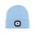 Led Light Knitted Hat With 3 Adjustable Brightness  USB Charging Port Warm Knit Beanie Hat  Round Top Rechargeable Headlamp Beanie For Men   Women  Teens sky bl