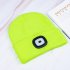 Led Light Knitted Hat With 3 Adjustable Brightness  USB Charging Port Warm Knit Beanie Hat  Round Top Rechargeable Headlamp Beanie For Men   Women  Teens fluore