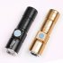Led Mini Flashlight 3 Modes Portable Telescopic Zoomable Usb Rechargeable Aluminum Alloy Torch With Bottom Magnet black