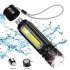 Led Mini Flashlight Usb Rechargeable Multi functional Strong Light Work Light Led Emergency Light black