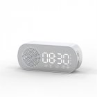 Led Mirror Alarm Clock Wireless Bluetooth 5.0 Hi-fi Speaker Subwoofer Portable Audio Table Digital Clock White