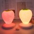 Led Night Light Strawberry Shape Usb Rechargeable Eye Protection Decorative Table Lamp For Bedroom Decor red