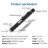 Led Pen Light 2 Lighting Modes Multifunctional Lightweight Stainless Steel Flashlight Torch With Metal Clip Black