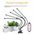 Led Plant Grow Lights 360 Degree Flexible Full Spectrum Panel Phyto Lamp Fill Light for Indoor Plants Veg Flower 4 heads