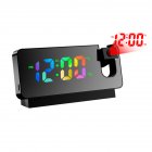 Led Projection Alarm Clock 180xc2xb0 Rotating Large Screen Digital Luminous Mute Colorful Electronic Clock black