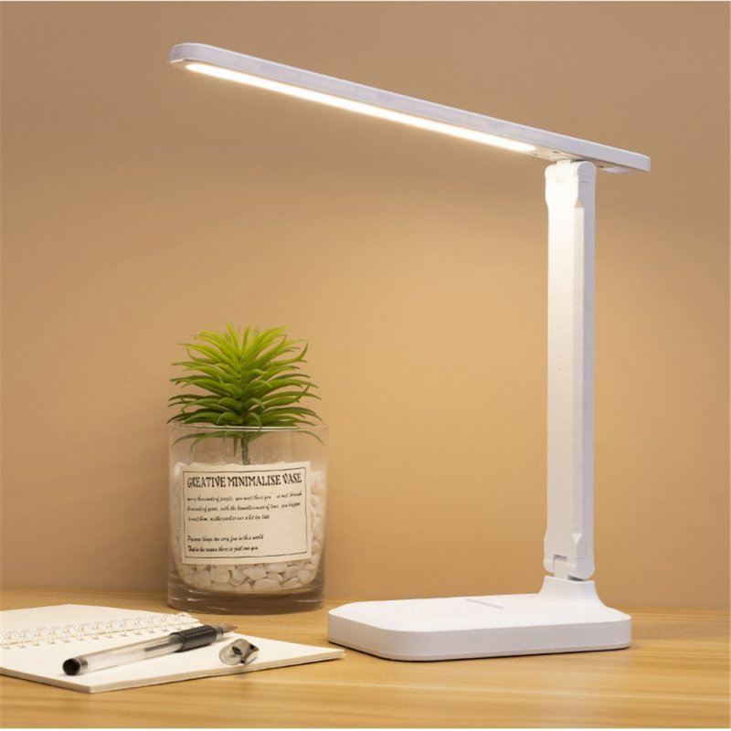 Led Rechargeable Foldable Table  Lamp 3 Modes Reading Work Study Light Bulb For Children's Bedroom White