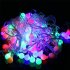 Led Remote Control String  Lights  Ip65 Waterproof Battery Box Ball Shape Lamp String  Indoor Outdoor Room Lighting Decoration Lights Warm White