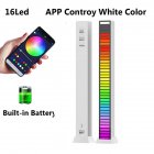 Led Rgb Music Sound Light Bar Bluetooth-compatible App Control Adjustable Brightness Music Rhythm Night Lights charging white