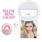Led Selfie Ring  Light Portable Rechargeable Fill in Flash Led Light 3 Light Settings 36 Led Beads For Video Makeup Photography RK12 pink rechargeable