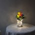 Led Simulation Rose Night Light Stepless Dimming Rechargeable Table Lamp Ornaments For Home Decor rainbow flowers