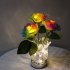 Led Simulation Rose Night Light Stepless Dimming Rechargeable Table Lamp Ornaments For Home Decor pink flowers