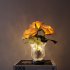 Led Simulation Rose Night Light Stepless Dimming Rechargeable Table Lamp Ornaments For Home Decor pink flowers