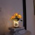Led Simulation Rose Night Light Stepless Dimming Rechargeable Table Lamp Ornaments For Home Decor pink flowers