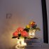 Led Simulation Rose Night Light Stepless Dimming Rechargeable Table Lamp Ornaments For Home Decor pink flowers