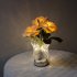 Led Simulation Rose Night Light Stepless Dimming Rechargeable Table Lamp Ornaments For Home Decor pink flowers