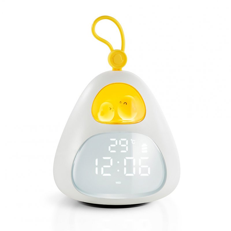 Led Smart Bird Nest Alarm  Clock Night Light For Kids Bedroom Desktop Accompany Sleeping Christmas Gifts white