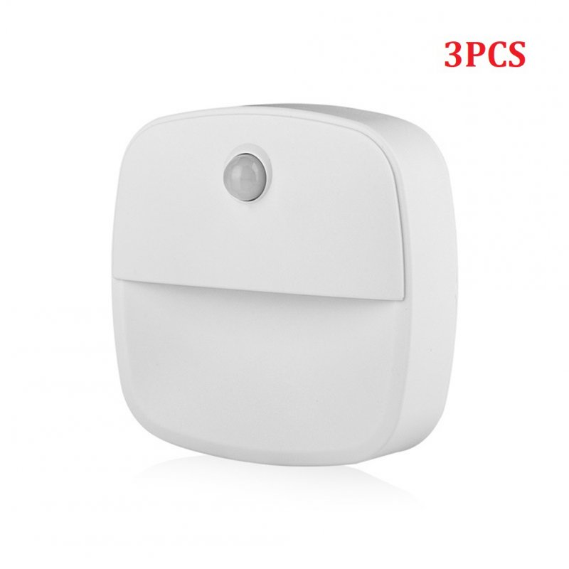 Led Smart Night Light Wall Lamp Energy Saving Pir Motion Sensor Kitchen Cabinet Light Bedroom Bedside Lamp warm side glow 3pcs
