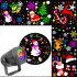 Led Snowflake Projection Light 16 Pattern Colorful Rotating Christmas Outdoor Decorative Lamp Spotlight US plug 4W 16 pattern