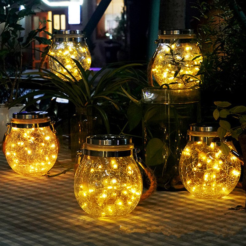 Led Solar Glass Light Fairy Crack Bottle Light Led String Solar Lamp Garden Outdoors Light Warm White